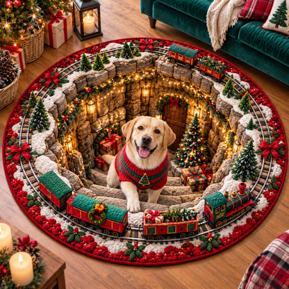 Puppy Christmas Wishes Quilted Round Mat NCU0SN008