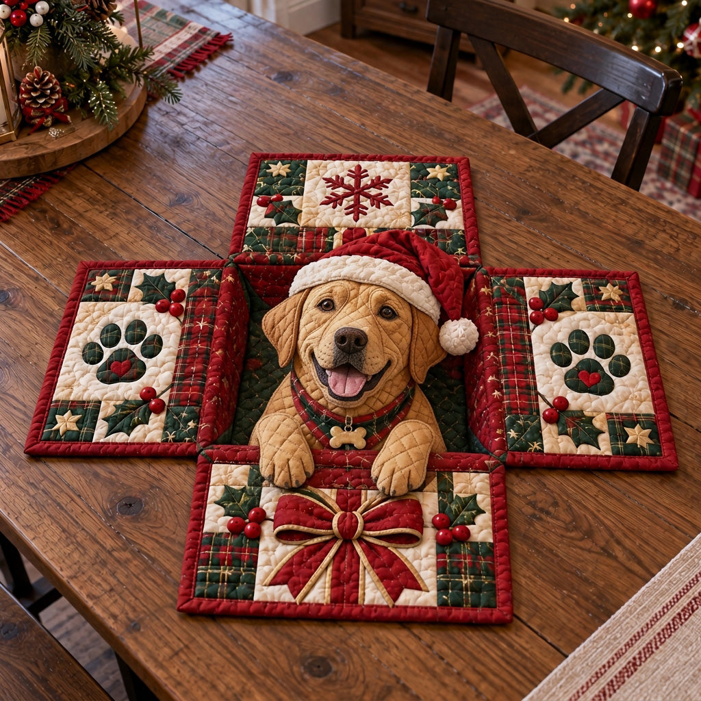 Labrador Gift Box Custom Shape Quilted Table Topper SN0TV550