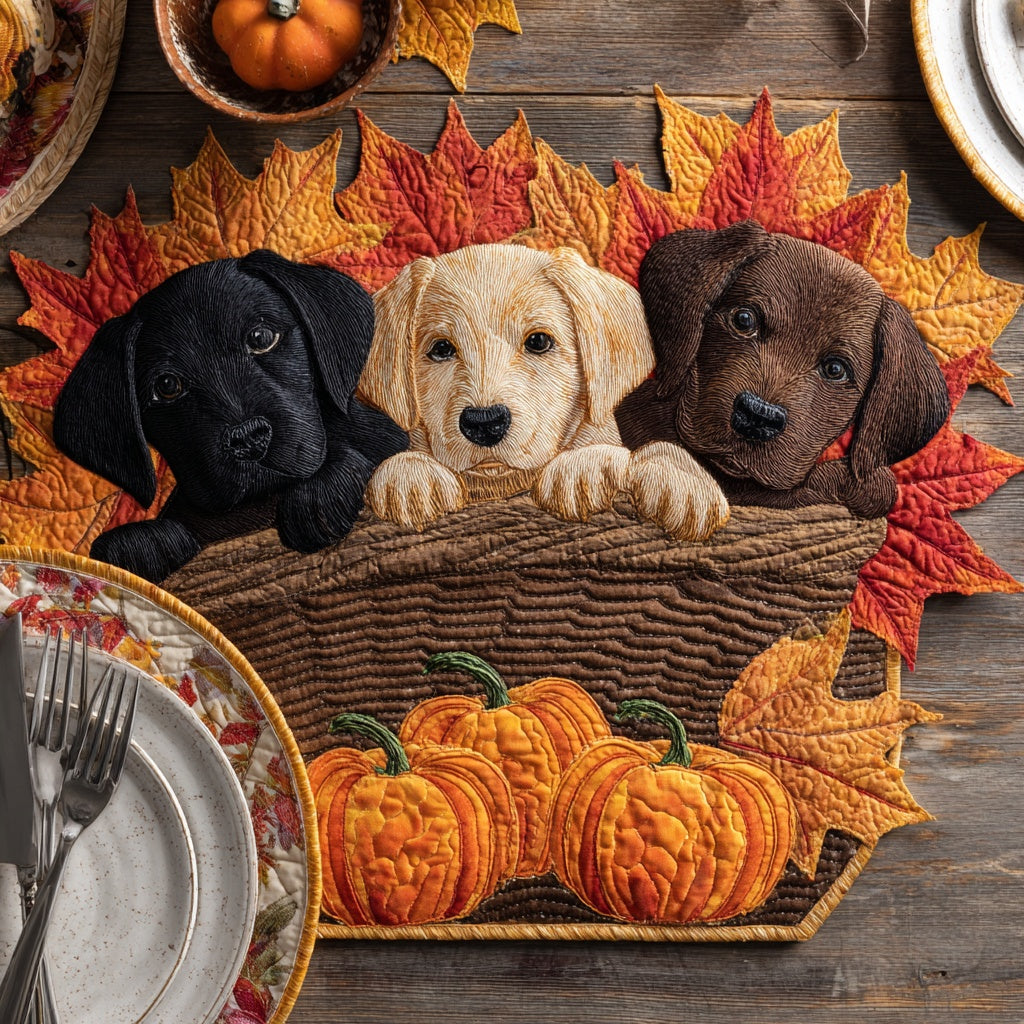 Labrador Trio Custom Shape Quilted Placemat NCU0LV126