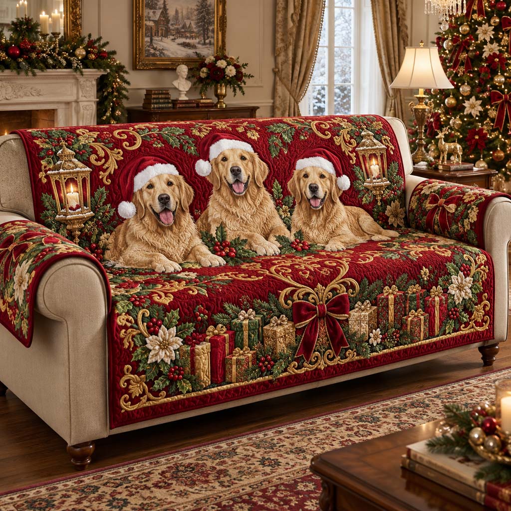Lantern Golden Trio Quilted Sofa Cover SN0HH0409