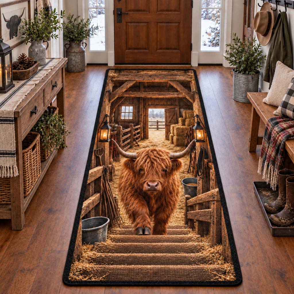 Lantern Highland Cow Runner Carpet SN0HH0932