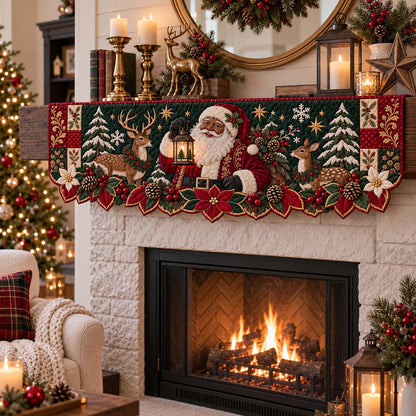 Lantern Santa Quilted Mantel Scarf SN0HH0385