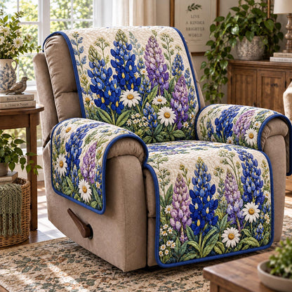 Lavender Bluebonnet Meadow Quilted Sofa Cover SN0DV990