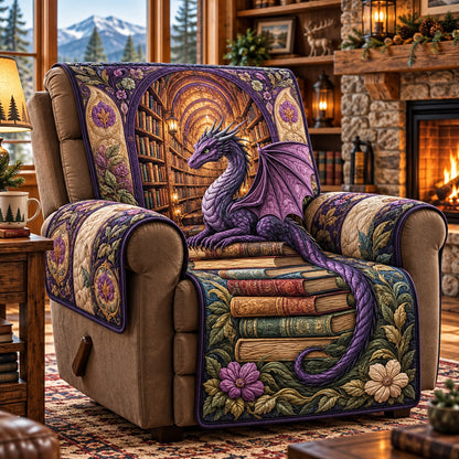 Lavender Stack Dragon Quilted Sofa Cover SN0PT1434