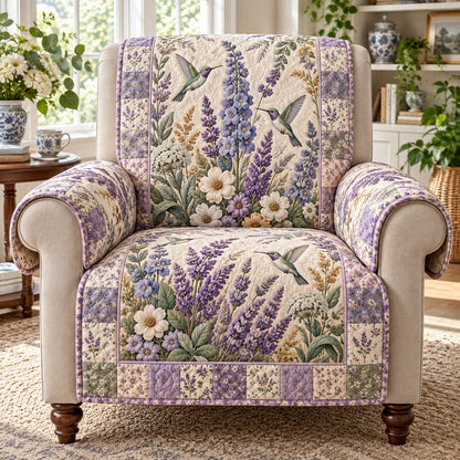 Lavender Whisper Hummingbird Quilted Sofa Cover SN0DV1095