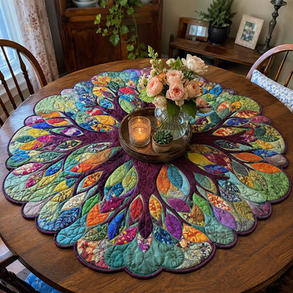 Leaves of Life Custom Shape Quilted Table Topper SN0PT726