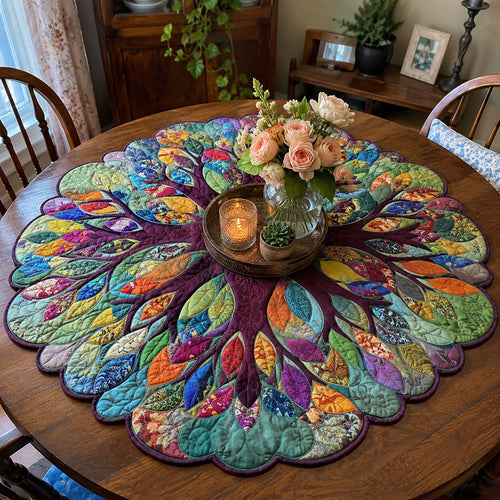 Leaves of Life Custom Shape Quilted Table Topper SN0PT726