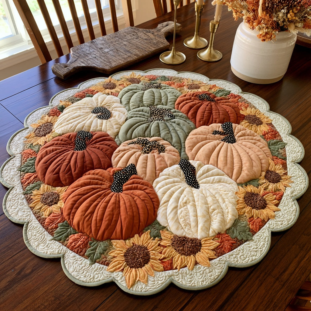 Leopard Gourds Custom Shape Quilted Table Topper NCU0LV173