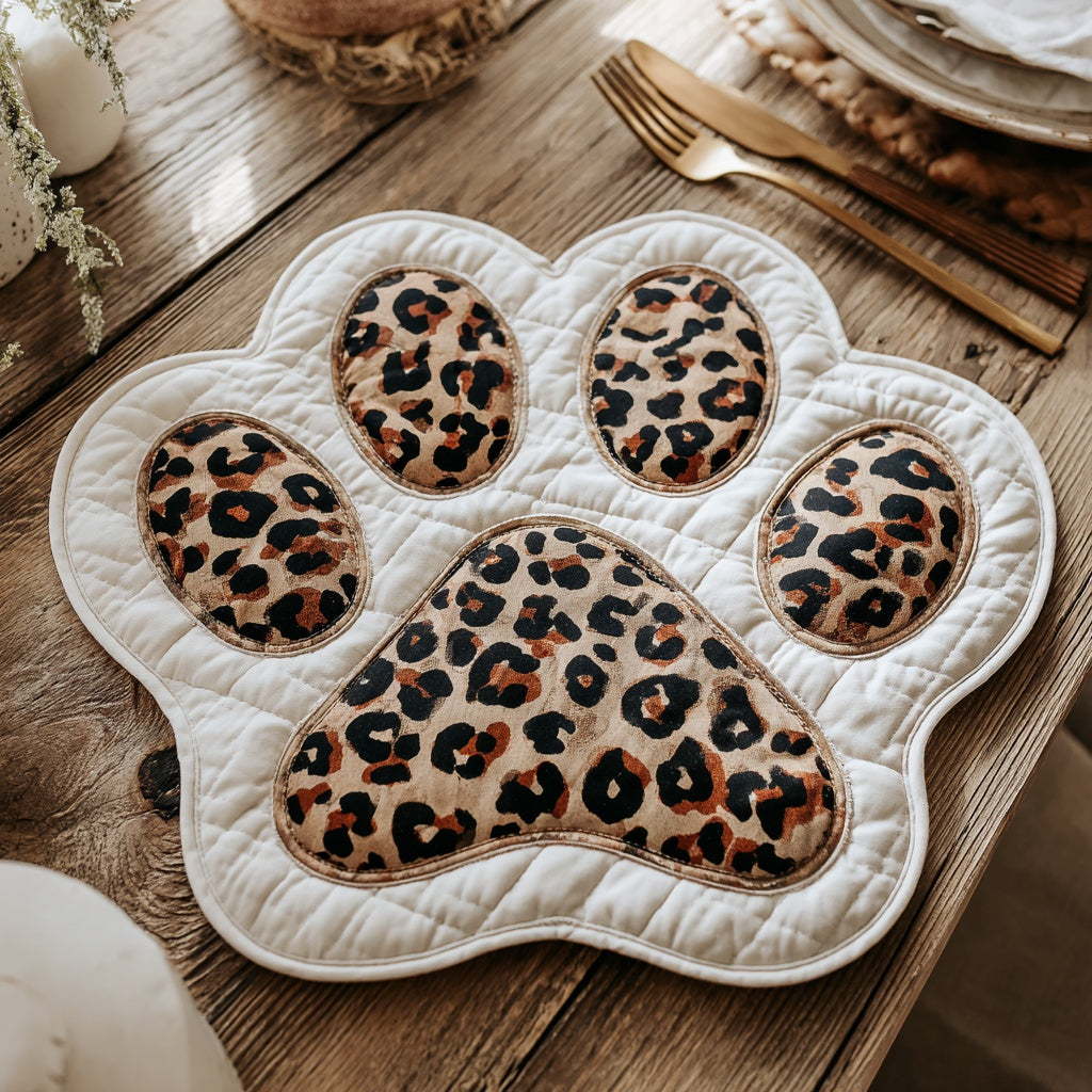 Leopard Spotted Custom Shape Quilted Placemat NCU0LV078