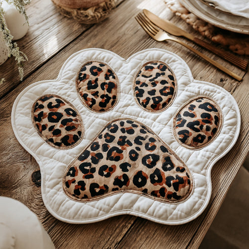 Leopard Spotted Custom Shape Quilted Placemat NCU0LV078