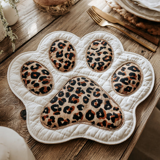 Leopard Spotted Custom Shape Quilted Placemat NCU0LV078