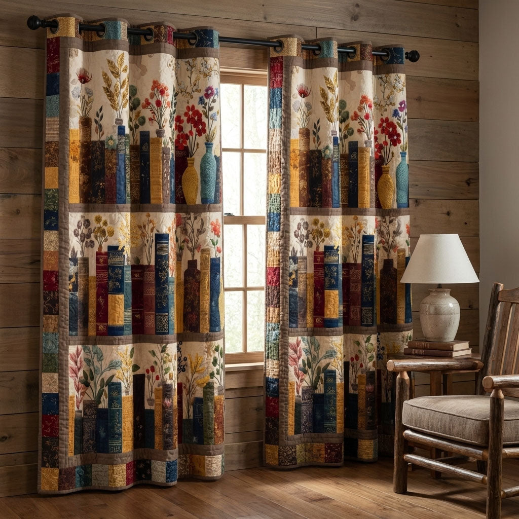 Library Bloom Quilted Curtains NCU0KD037