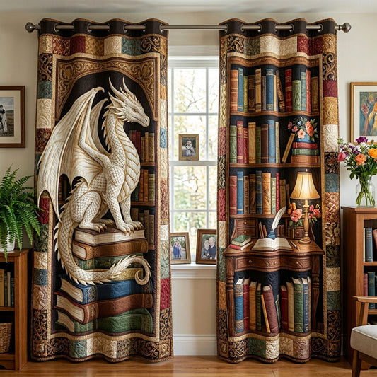 Library Dragon Quilted Curtains NCU0ND61