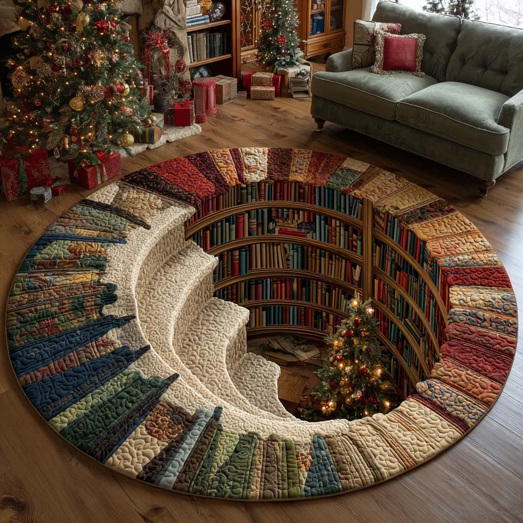 Library Hole Quilted Round Mat NCU0NT11234