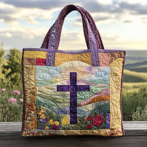 Lightbearer Cross Quilted Tote Bag NCU0PT8175