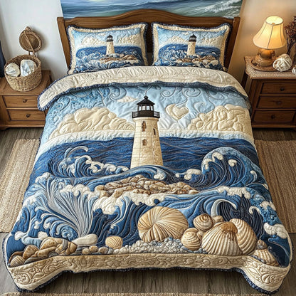 Lighthouse Dreams 3-Piece Quilted Bedding Set NCU0VL1393