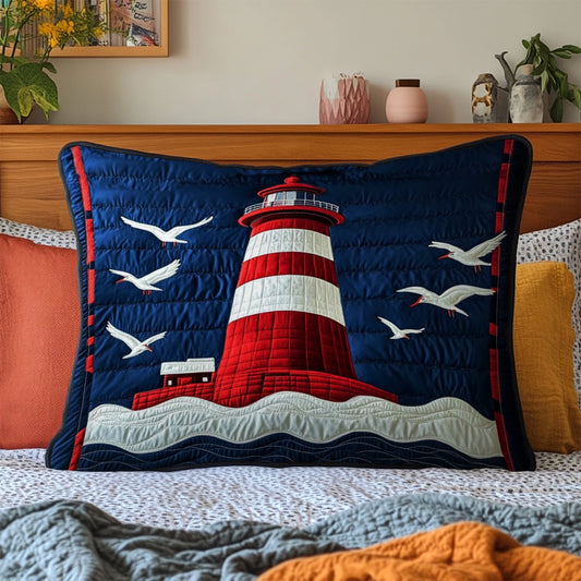 Lighthouse Sunrise Quilted Bedding Pillow Case NCU0NT3643