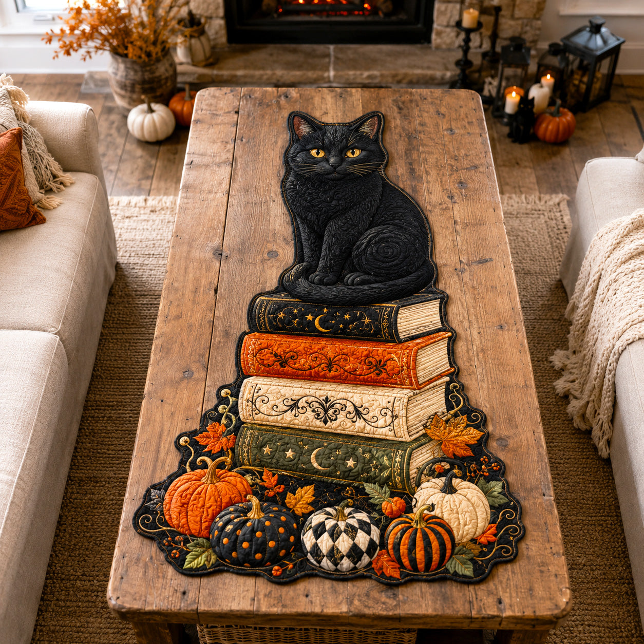 Literary Familiar Custom Shape Quilted Table Runner SN0TV011