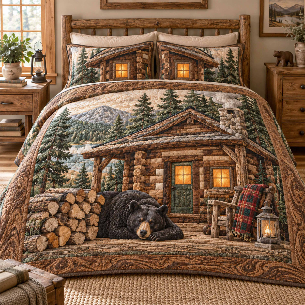 Lodge Glow 3-Piece Quilted Bedding Set SN0TD1056
