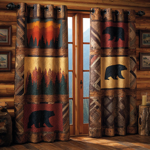 Lodge Wildlife Quilted Curtains NCU0DH758
