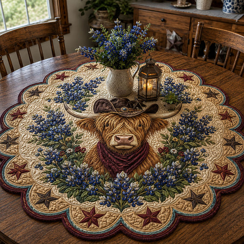 Lone Rider's Trail Custom Shape Quilted Table Topper SN0PT849