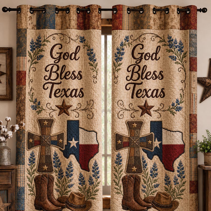 Lone Star Blessings Quilted Curtains SN0DV079