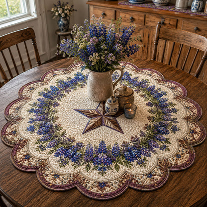 Lone Star Blossom Heritage Custom Shape Quilted Table Topper SN0PT850