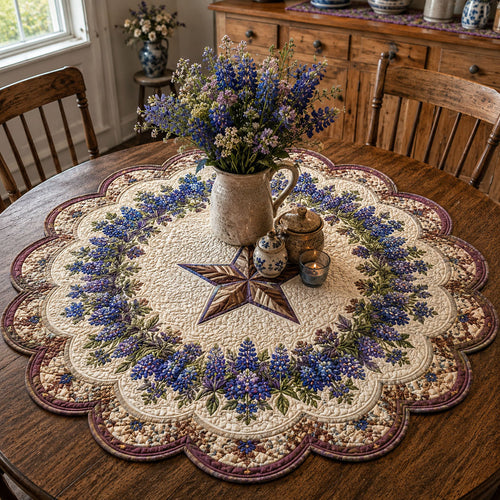 Lone Star Blossom Heritage Custom Shape Quilted Table Topper SN0PT850