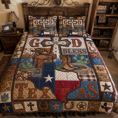 Lone Star State Legacy Heritage 3-Piece Quilted Bedding Set SN0PT091