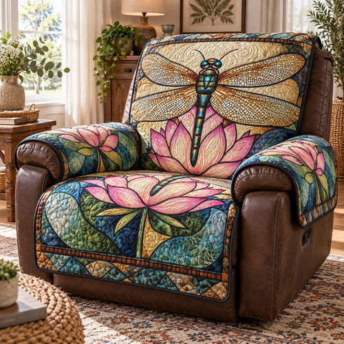 Lotus Pond Dragonfly Quilted Sofa Cover SN0DV1069