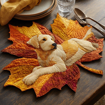 Lounging Retriever Custom Shape Quilted Placemat NCU0LV115
