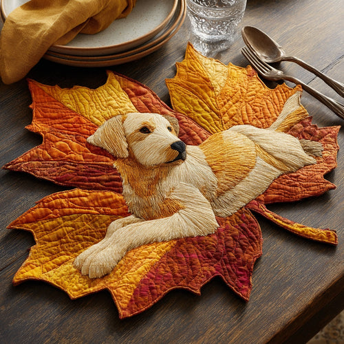 Lounging Retriever Custom Shape Quilted Placemat NCU0LV115