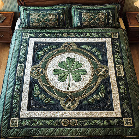 Lucky Clover Haven 3-Piece Quilted Bedding Set NCU0TL2002