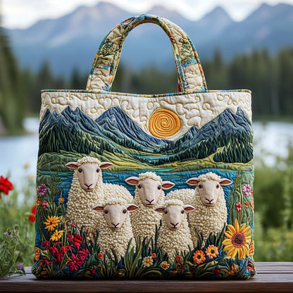 Lucky Sheep Quilted Tote Bag NCU0DK9566