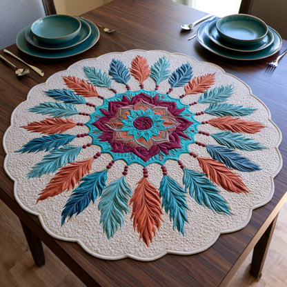 Magenta Mandala Custom Shape Quilted Table Topper NCU0LV240