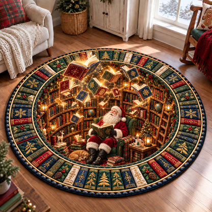 Hidden Library Quilted Round Mat NCU0SN012