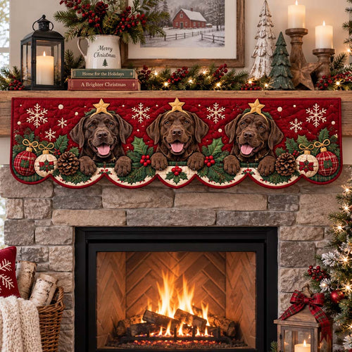 Magical Chocolate Labrador Quilted Mantel Scarf SN0HH0752