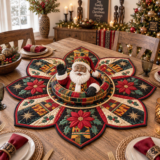 Magical Santa Custom Shape Quilted Table Topper SN0TD550
