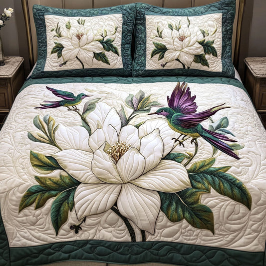 Magnolia Bliss 3-Piece Quilted Bedding Set NCU0VH2790