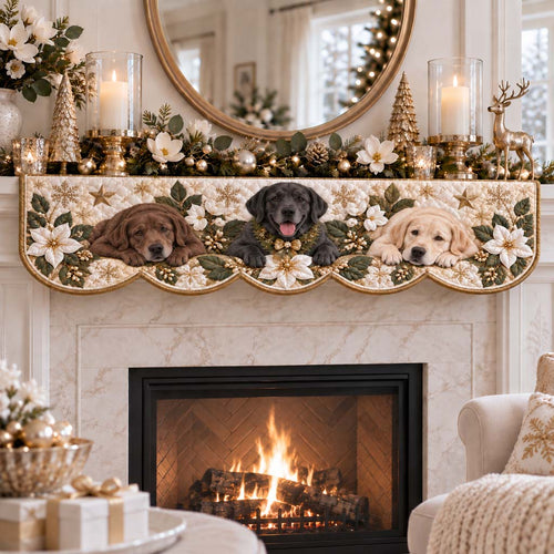 Magnolia Labrador Retrievers Quilted Mantel Scarf SN0HH0465