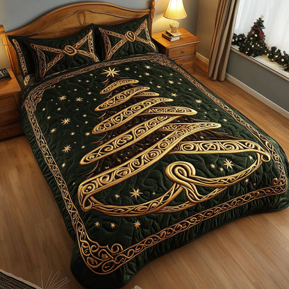 Majestic Christmas Tree 3-Piece Quilted Bedding Set NCU0TH2144