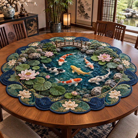 Majestic Koi Custom Shape Quilted Table Topper SN0HH0653