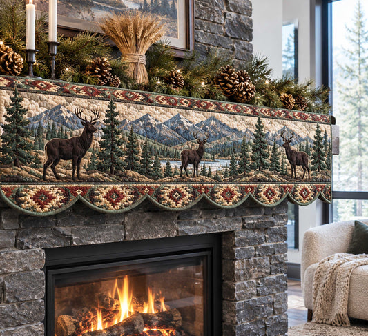 Majestic Stag Quilted Mantel Scarf SN0TD526