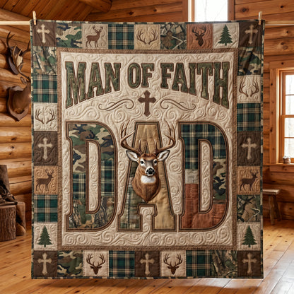 Man Of Faith Dad Quilted Blanket SN0DV064