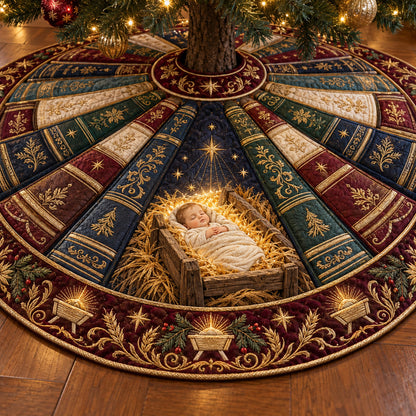Manger Blessing Christmas Quilted Tree Skirt SN0TV583