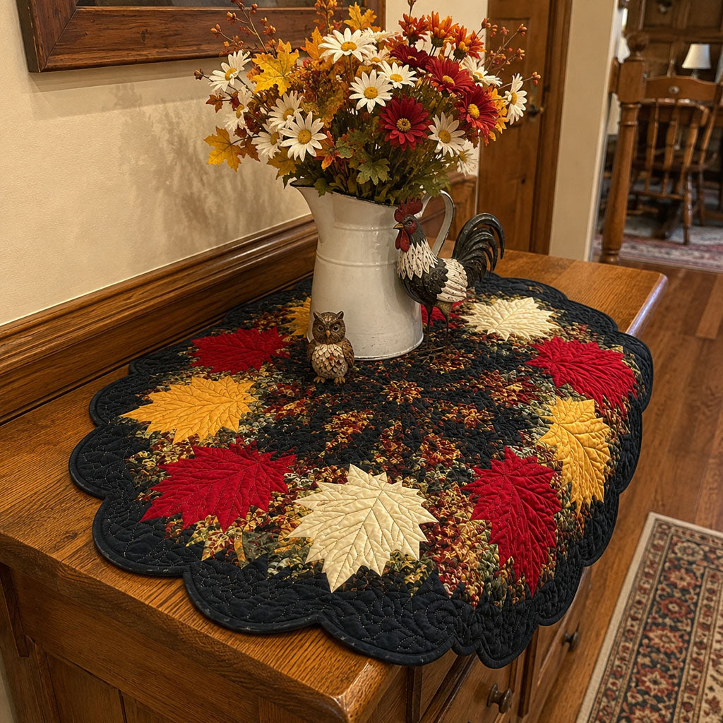 Maple Orchard Custom Shape Quilted Table Topper SN0PT475