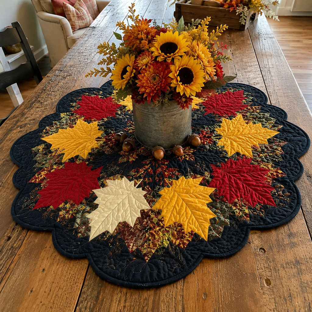 Maple Orchard Custom Shape Quilted Table Topper SN0PT475
