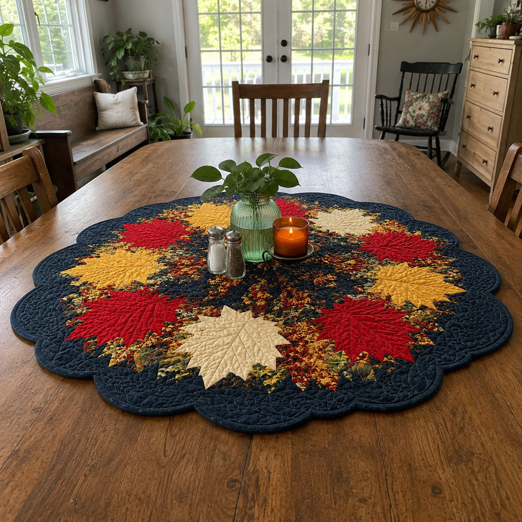 Maple Orchard Custom Shape Quilted Table Topper SN0PT475