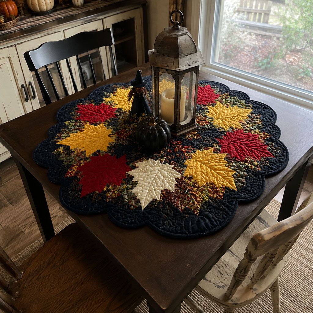 Maple Orchard Custom Shape Quilted Table Topper SN0PT475