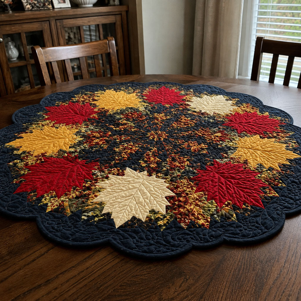 Maple Orchard Custom Shape Quilted Table Topper SN0PT475